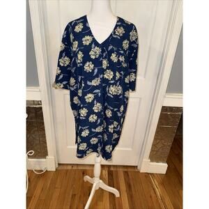 Christopher & Jill Blue Floral Long Blouse / Short Dress Size CL